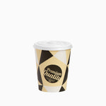 Vaso Cartón + PE Tapa Plana Premium 120 cc Decorado (25 uds)