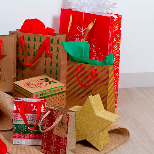 Bolsa Regalo Navidad Mediana Rayas