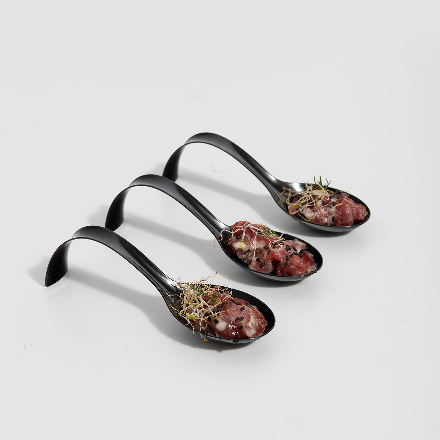 Cuchara Degustación Plástico Catering Arco Finger Food 12.8 x 4 cm Negro 50 uds